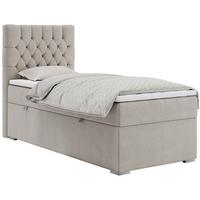 BOXBETT PERA 90/200 Beige Struktur - H3 - Links Seite - Beige, Holz/Textil (90/200cm) - MKS