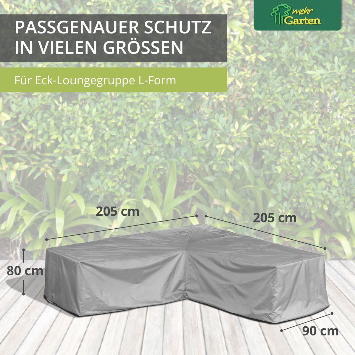 SCHUTZHÜLLE für Loungegruppe L-Form SHP-60062 - Grau, Kunststoff (270/80/270cm) - mehr Garten