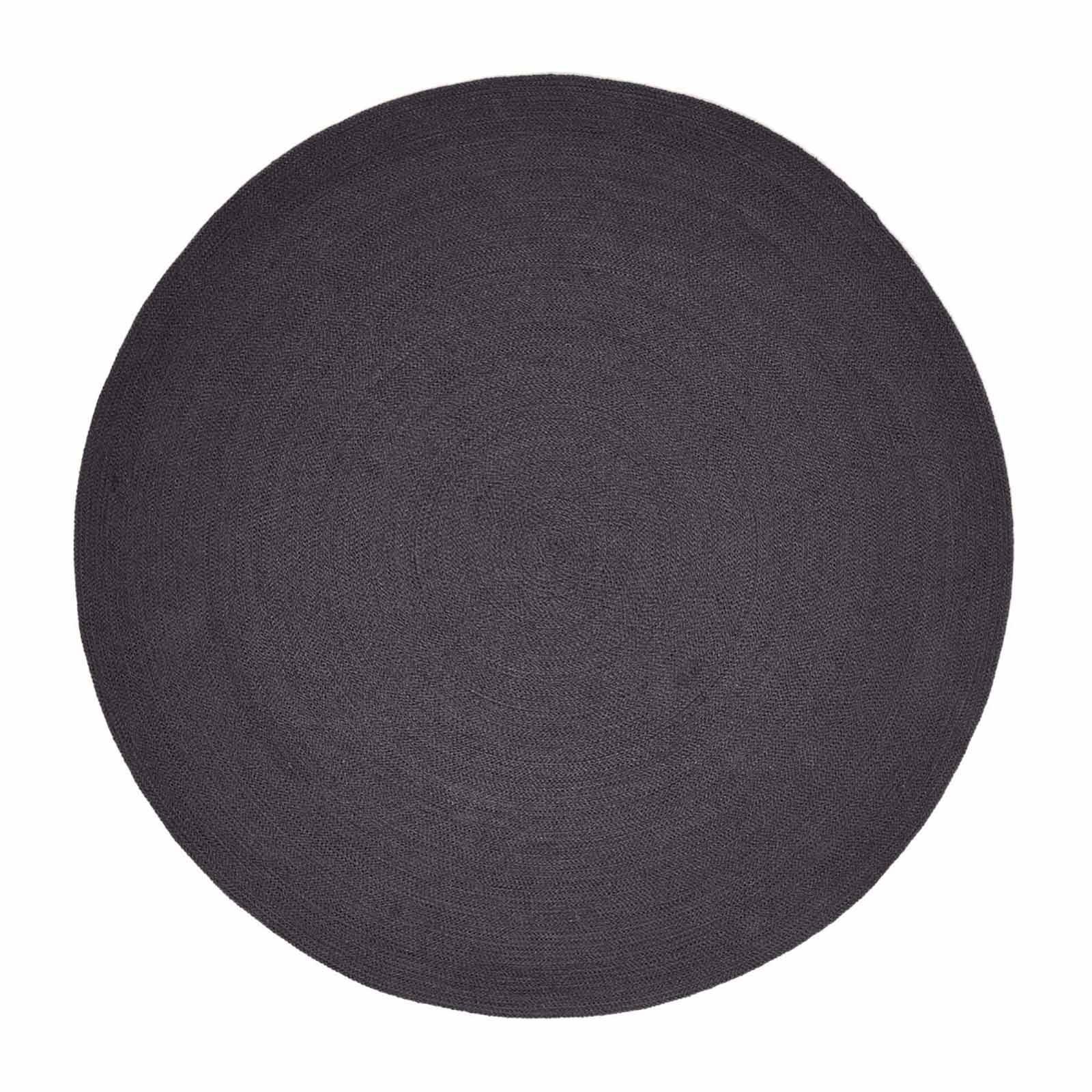 TEPPICH geflochten rund 120 cm - Schwarz, Textil (120/120cm) - Homescapes