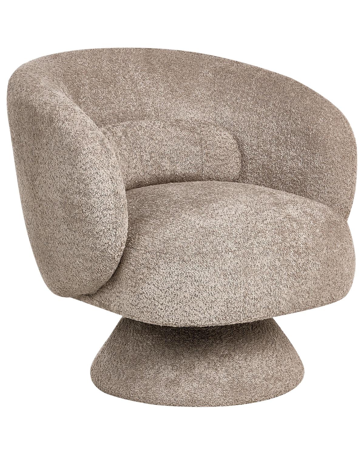 DREHSESSEL Bouclé Beige Lieksa - Beige, Textil (77/77/64cm) - Beliani