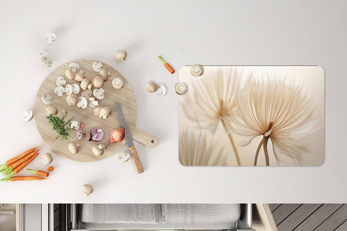 PLATZSETS 6er-Set Blumen - Beige - Natur Telleruntersetzer 45x30 cm - Ecru, Kunststoff (0.3/45/30cm) - MuchoWow