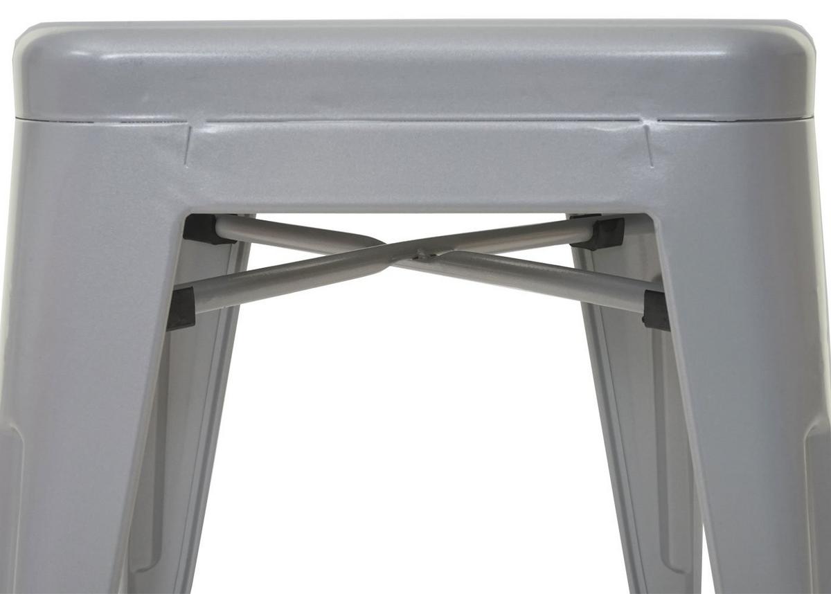 HOCKER Grau 4er-Set - Grau, Metall (39/46/39cm) - MCW