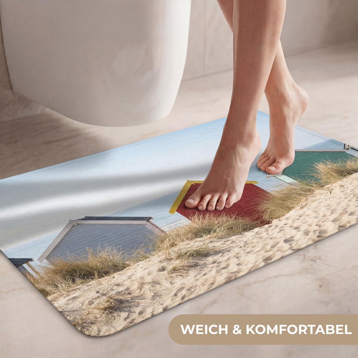 WC-VORLEGER Strand - Ferienhäuser - Farbenfroh - Dünen Toilettenteppich 80x50 cm - Multicolor, Textil (80/1cm) - OnlyWow
