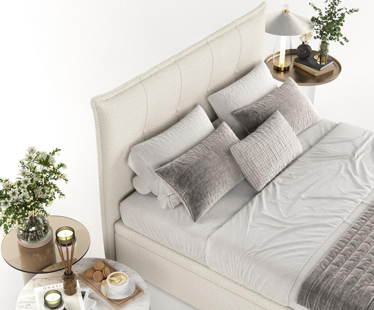 POLSTERBETT Liano mit Stauraum 180/200 cm Hellbeige im Alta Stoff - Sandfarben/Schwarz, Holz/Holzwerkstoff (180/200cm) - AltaBeds