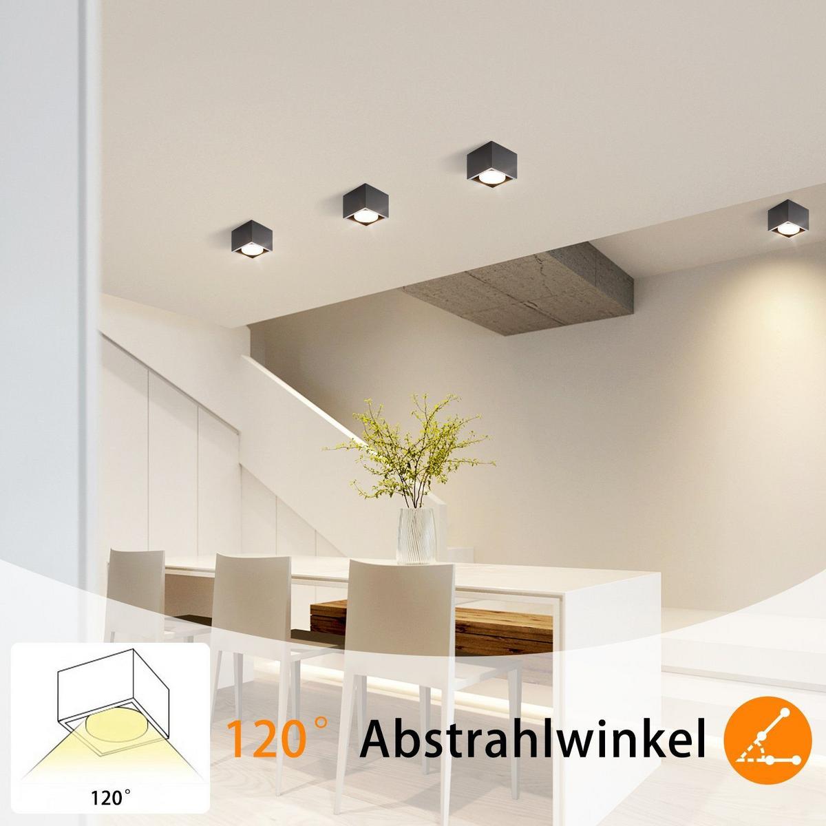 DECKENSTRAHLER Eggleston 1-flammig 10/10/8cm - Schwarz, Metall (10/10/8cm) - Nettlife