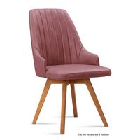 ESSZIMMERSTUHL (8er-Set) Domka 52x91x60 Eiche geölt/Rosewood - Eichefarben/Dunkelrosa, Kunststoff (60/91/52cm) - 58aufmkessel