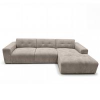 ECKSOFA L Form Corlu Beige 310/165/78 cm – stilvolle kleine Eckcouch Rechts - Beige/Schwarz, Kunststoff/Textil (165/310cm) - AX Living