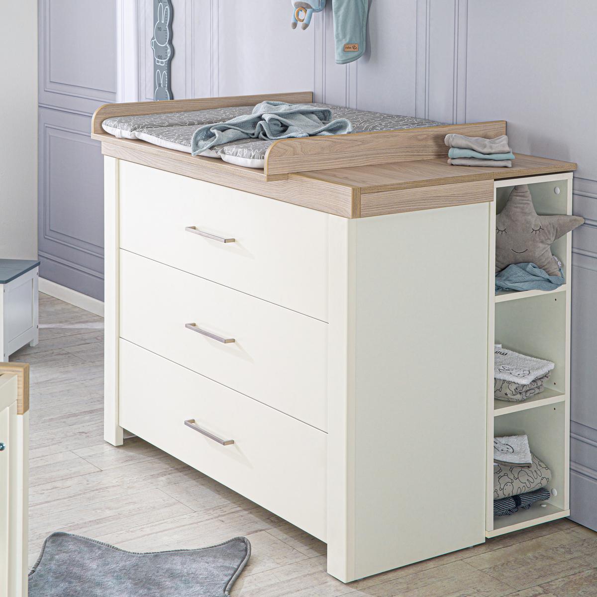 BABYZIMMER-SET Lucy 3-teilig - Weiß, Holzwerkstoff (76/82/144cm) - Roba