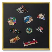 MAGNETTAFEL 50x50 cm Goldener Rahmen Farbe Schwarz - Mooreichefarben, Metall (50/50/0.4cm) - TULUP