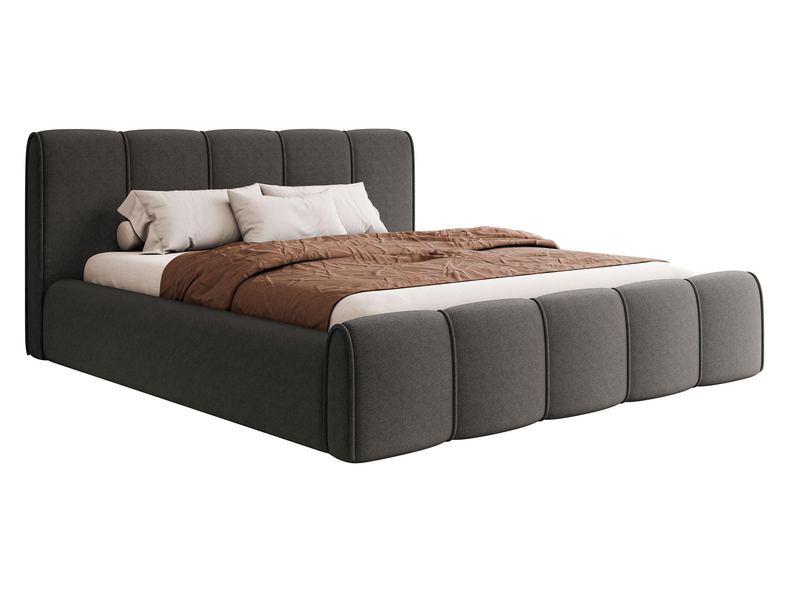 POLSTERBETT Lewis - Dunkelgrau, Holz/Holzwerkstoff (160/200cm) - MIRJAN24