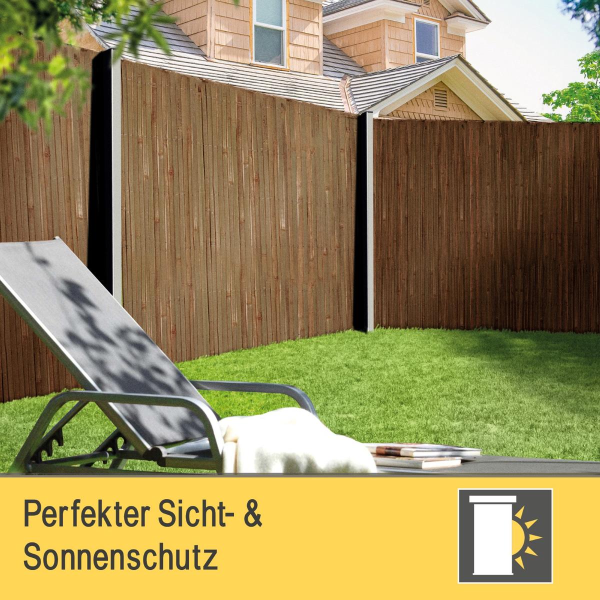 SICHTSCHUTZZAUN SolVision B55 120/600 cm Bambus Braun - Braun, Naturmaterialien (600/120cm) - Sol Royal