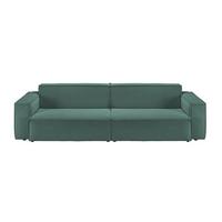 SOFA SAMU Dunkelgrün Cord - Dunkelgrün/Schwarz, Textil (266/72/106cm) - KAWOLA
