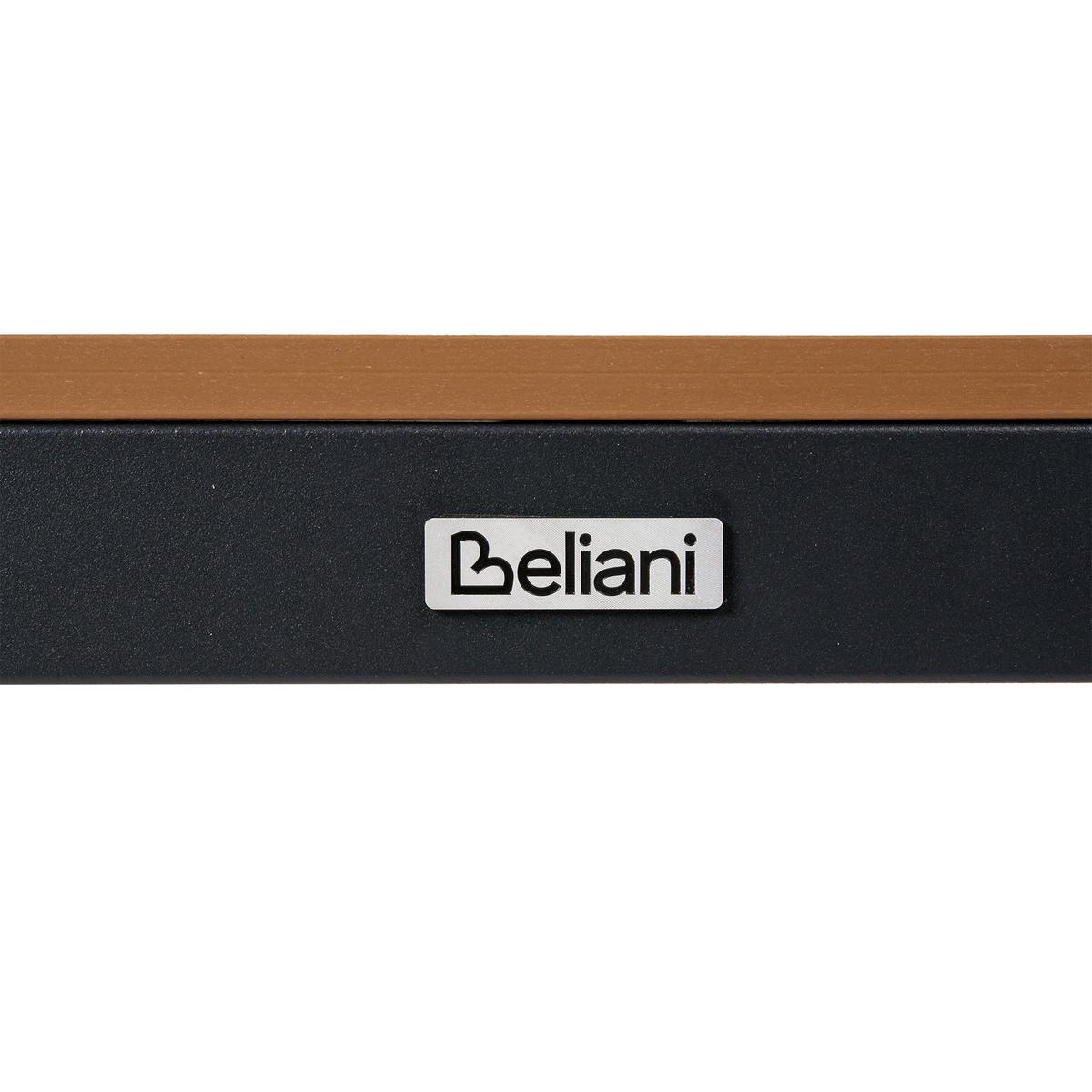 GARTENTISCH 160/90 cm Metall Schwarz Tiano - Braun, Kunststoff (160/90/73cm) - Beliani