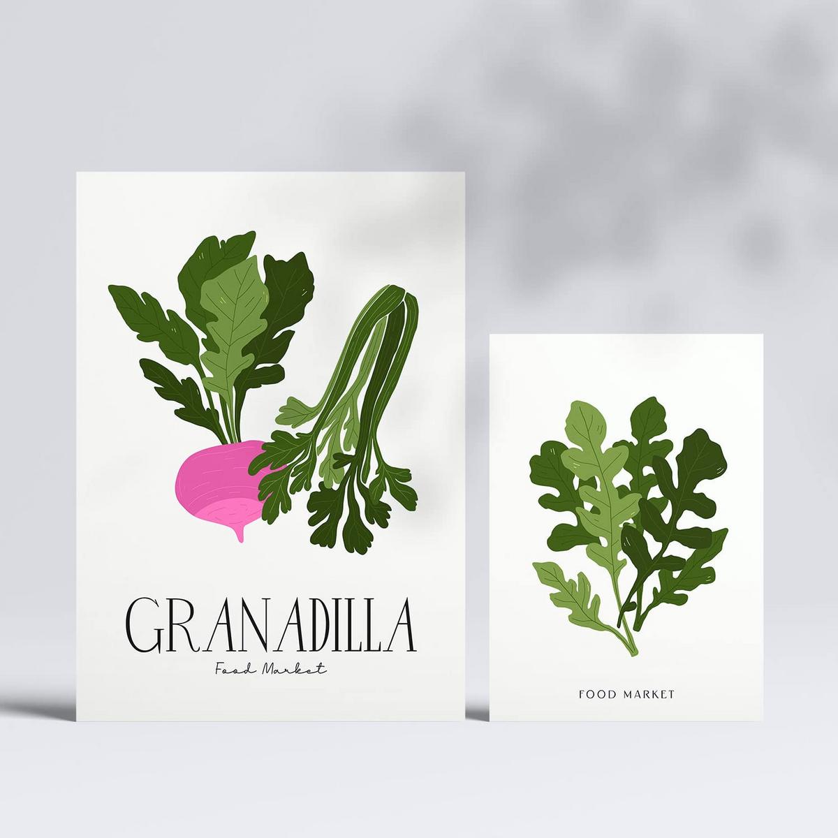 POSTER Set Mit 6 Lebensmittel Und Ernährungs Grünes Gemüse A3 & A4 Rahmenlos - Klar, Papier (29/3cm) - Nacnic