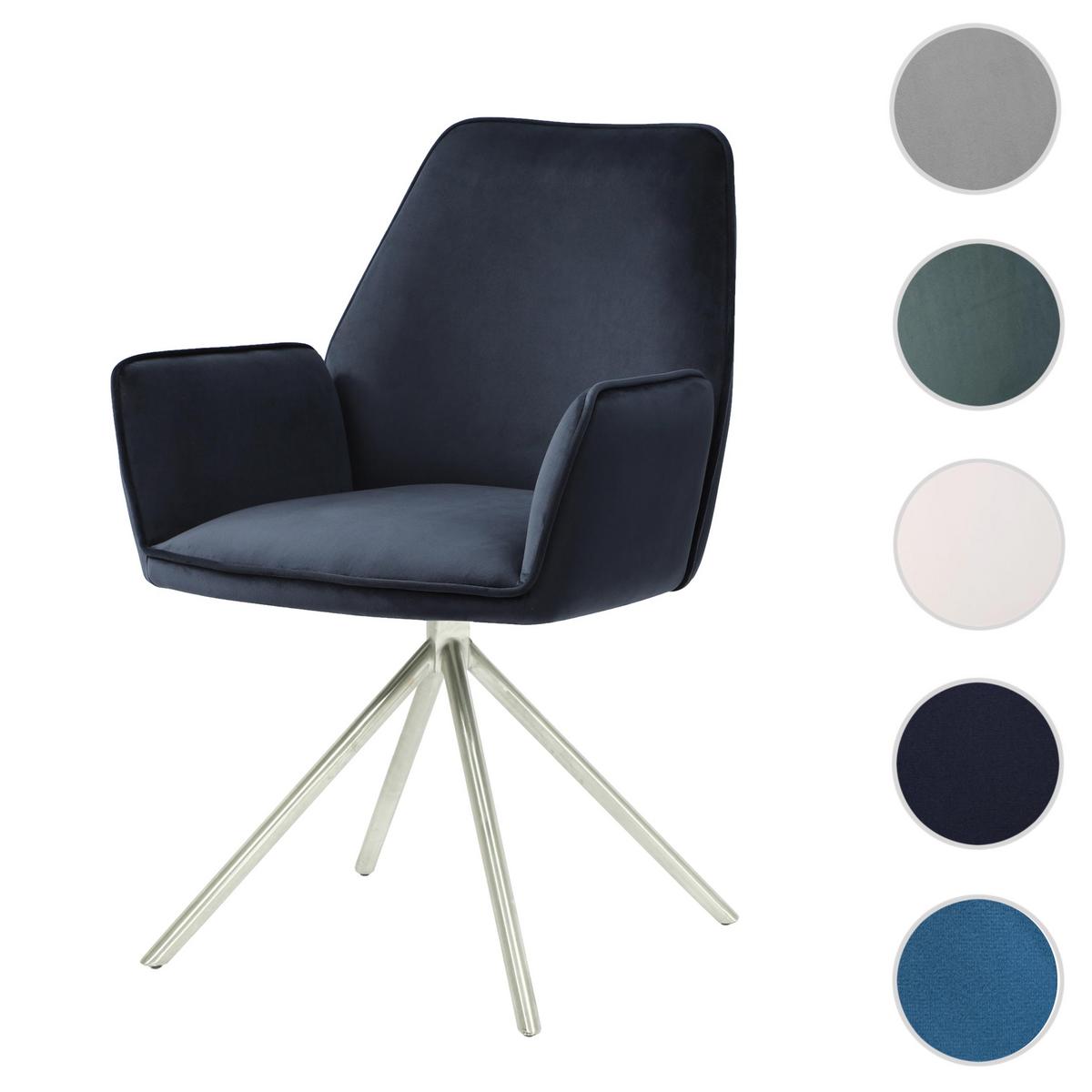 ESSZIMMERSTUHL Anthrazit, Blau, Silber - Blau/Anthrazit, Textil (60/86/60cm) - MCW