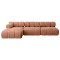 ECKSOFA modulares Sofa Razon-L2 - 285x160x70 cm Apricot Velours - Koralle, Holzwerkstoff/Textil (285/160cm) - ALTDECOR