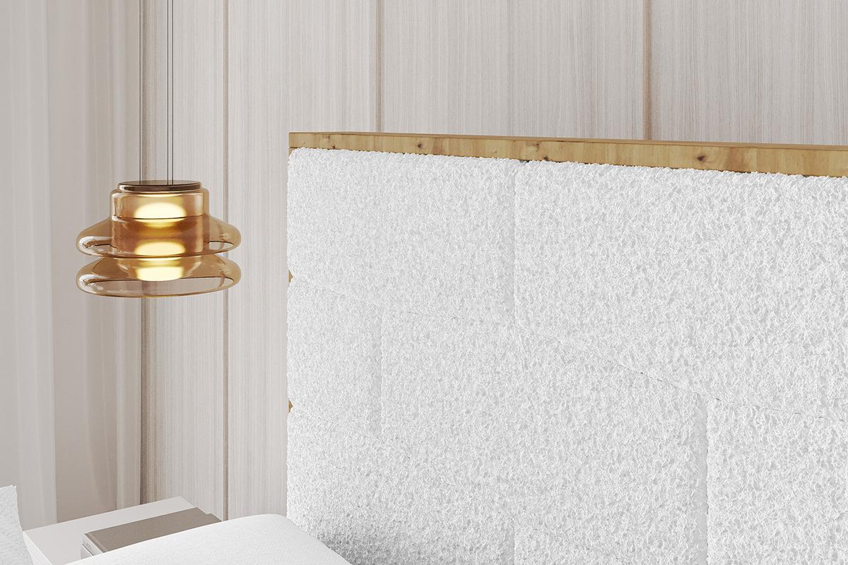 POLSTERBETT mit Bettkasten und Lattenrost, Boxbett ohne Matratze - ENZO8 200x200 Weiß - Weiß, Holzwerkstoff/Textil (200/200cm) - ALTDECOR