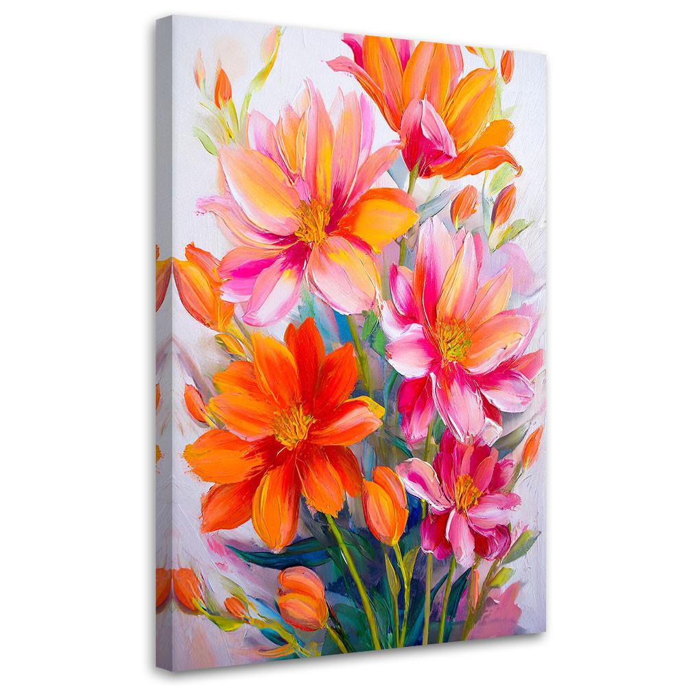 LEINWANDBILD Blumen 70x100cm - Multicolor, Textil (70/100cm) - Feeby