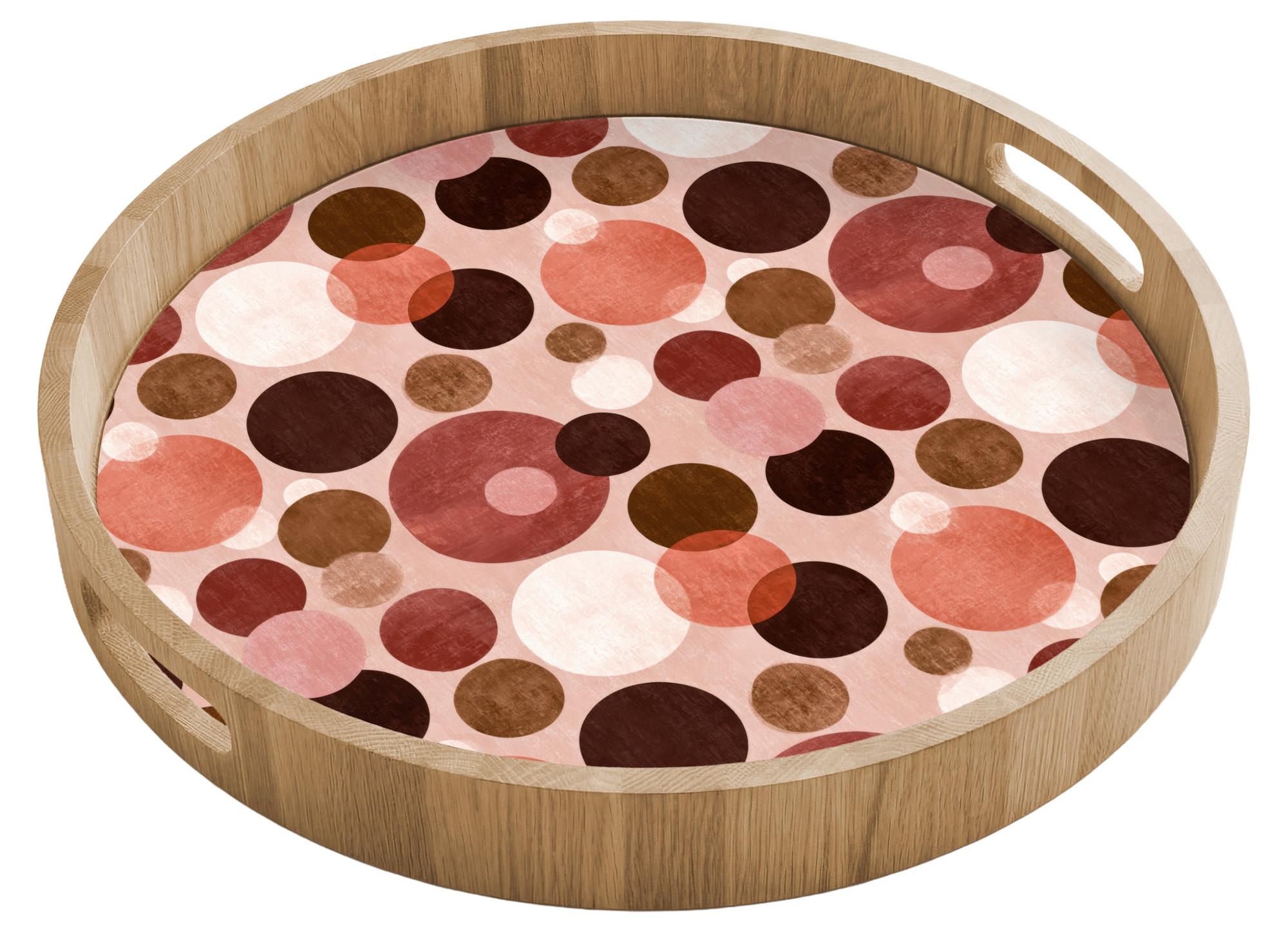 TABLETT Kreise - Modern - Farbenfroh 40x40 cm - Rosa, Holz (40/5/5cm) - OnlyWow