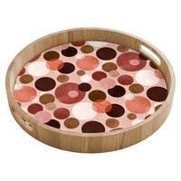 TABLETT Kreise - Modern - Farbenfroh 40x40 cm - Rosa, Holz (40/5/5cm) - OnlyWow
