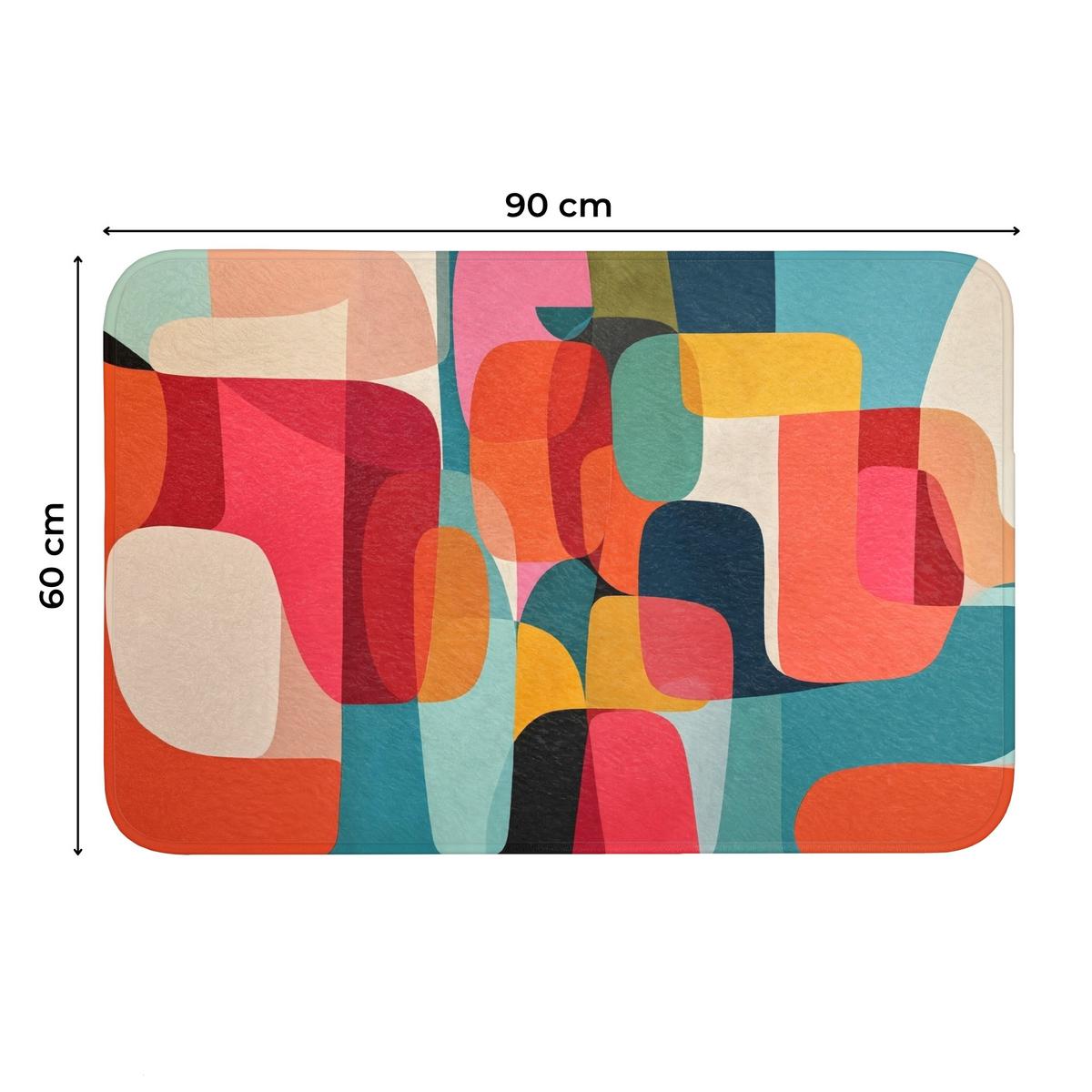 WC-VORLEGER Formen - Bunt - Abstrakt - Flugzeuge Toilettenteppich 90x60 cm - Multicolor, Textil (90/1cm) - OnlyWow