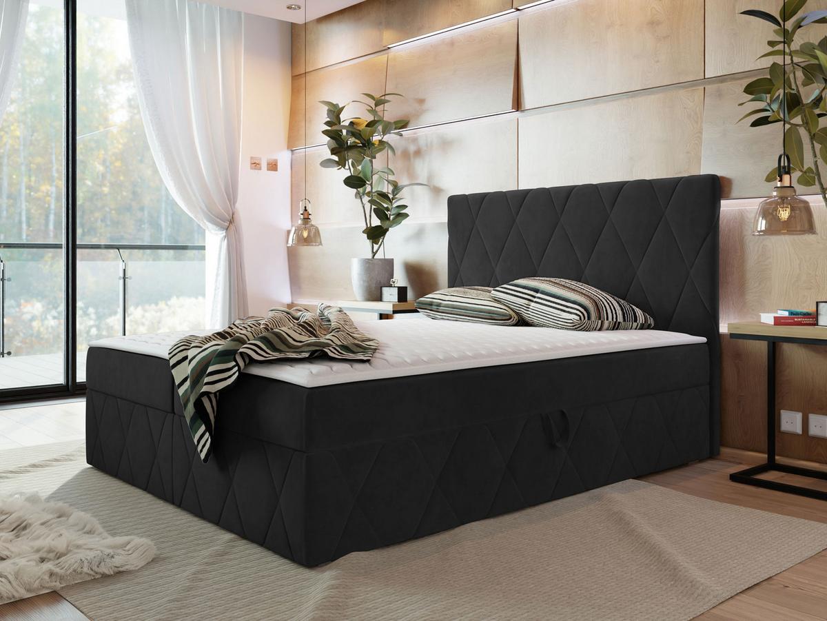 BOXBETT Simoti - H3 - Schwarz, Holzwerkstoff (160/200cm) - MIRJAN24