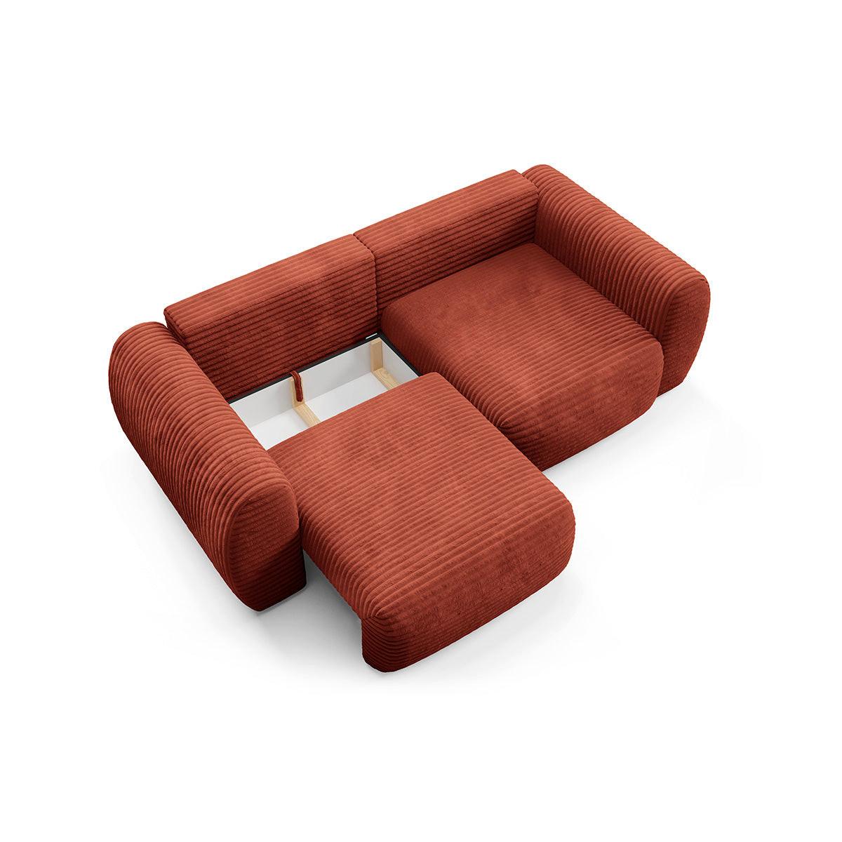 SOFA Camilla 3 Sitzplätze Terracotta - Terracotta, Holz (266/95/121cm) - Petits-meubles