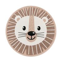 KINDERTEPPICH Waschbar, mit Löwen-Motiv, Beige, Ø 150 cm - Beige, Textil (150/150cm) - KADIMA DESIGN