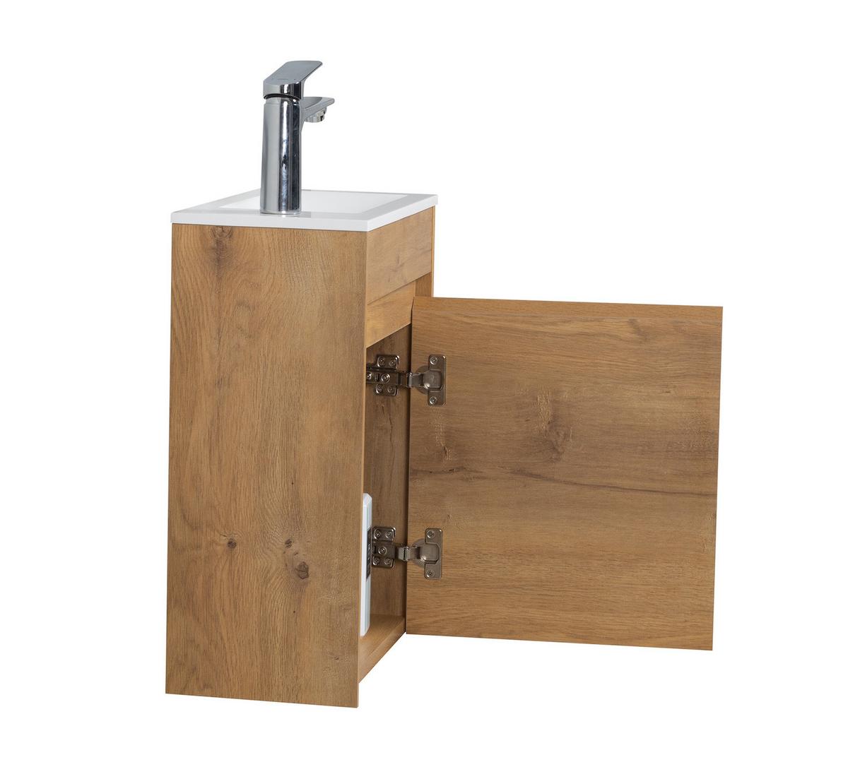 GÄSTE-WC-MÖBELSET Sinta 2 Teile Eiche - 40 x 22 x 54 cm - Eichefarben, Holz (40/54/22cm) - Badplaats
