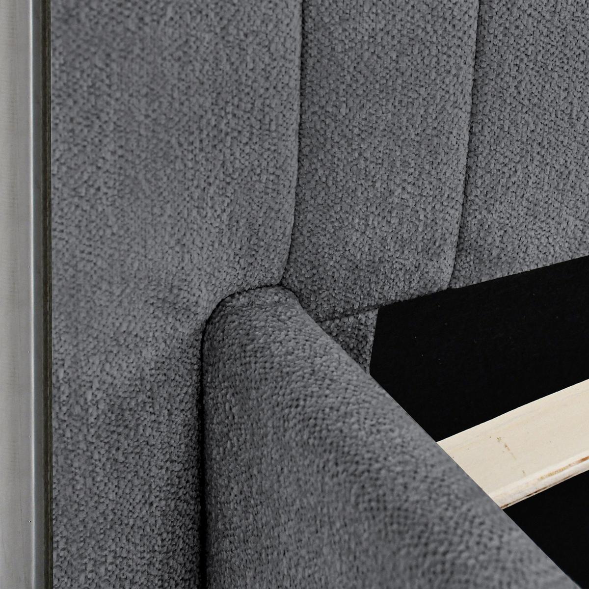 POLSTERBETT Calma mit Schaumstoffmatratze 10 cm, 2 Bettkastenschubladen, 160x200 cm, Bouclé-Stoff, Dunkelgrau - Dunkelgrau, Textil (160/200cm) - Beautysofa