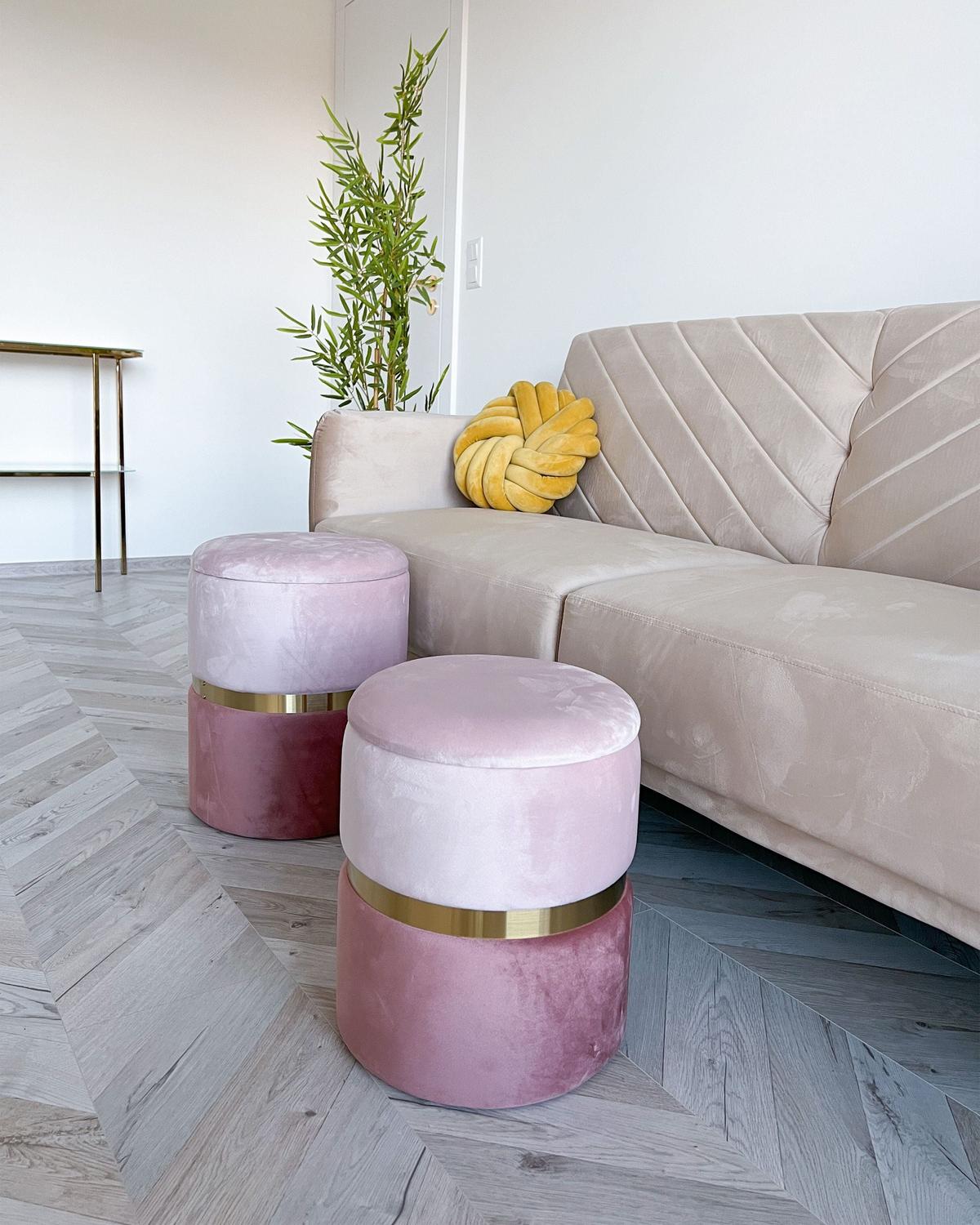 POUF Wichita 36/31/36/31/44/39 cm - Pink, Textil (31/39/31cm) - Beliani