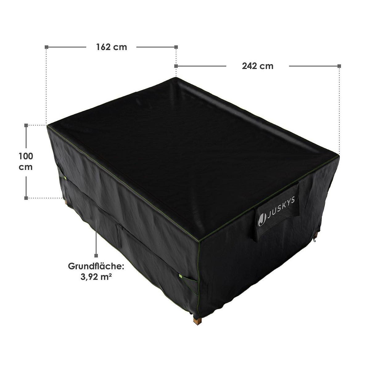 GARTENMÖBELABDECKUNG CoverSafe Pro schwarz - Schwarz, Kunststoff (182/100/242cm) - Juskys