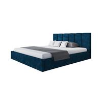 BETT 180x200 - Polsterbett mit Bettkasten und Holzrahmen - Modern Betten - Glatter Kronos-Stoff - Kollektion Tokio, Blau - Blau, Holz/Kunststoff (180/200cm) - Alpi-Möbel