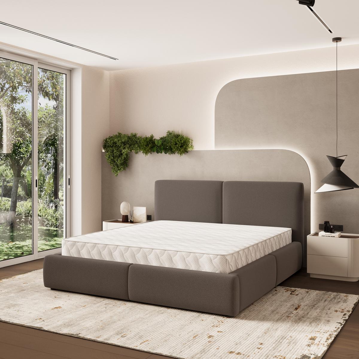 POLSTERBETT FELURO 160x200 cm mit Bettkästen - Braun - Braun, Holz (160/200cm) - MASSENO
