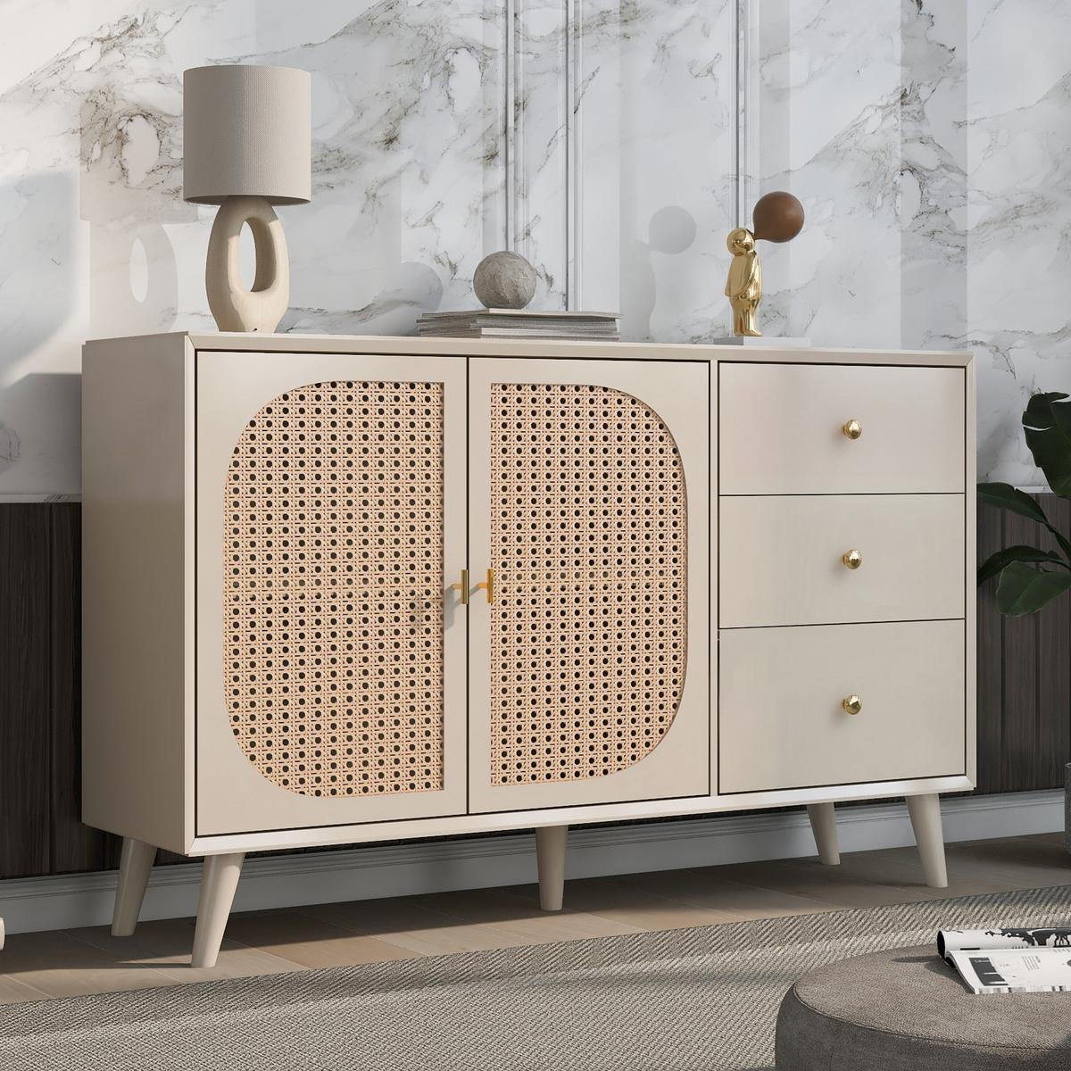 SIDEBOARD Cremeweiß 120/40/82,5 cm - Creme, Holzwerkstoff (40/83/120cm) - Urban Meuble