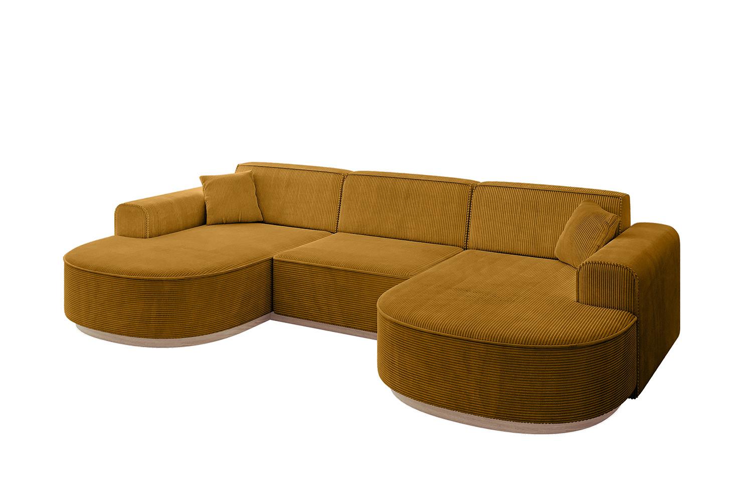WOHNLANDSCHAFT MARI-U1-v1 - 303x171x83 cm Senfgelb Cord - Gelb, Holzwerkstoff/Textil (303/83/171cm) - ALTDECOR