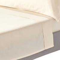 SATIN-BETTLAKEN ohne Gummizug, Bio-Baumwolle, Fadendichte 400 - Creme, Textil (240/300cm) - Homescapes