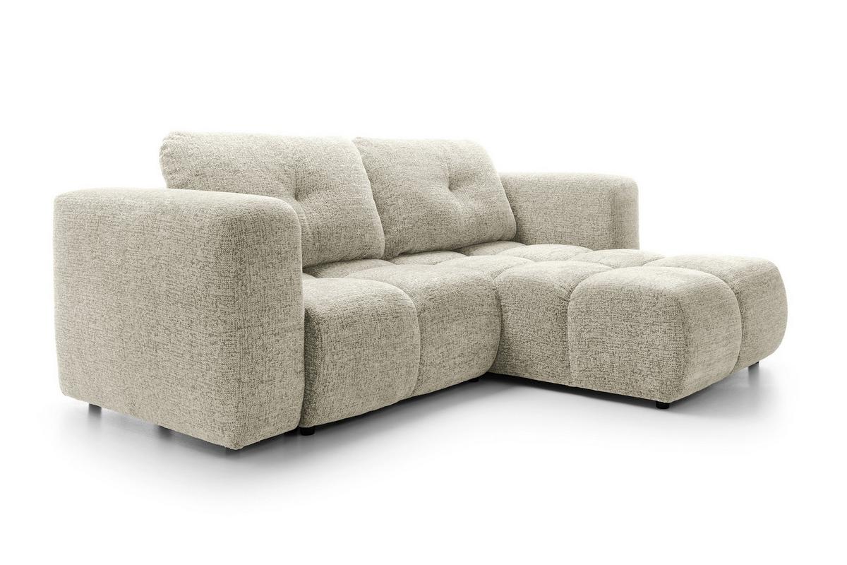 ECKSOFA ARTE 01 Creme Chenille mit Schlaffunktion - Creme, Holz (245/177cm) - MASSENO
