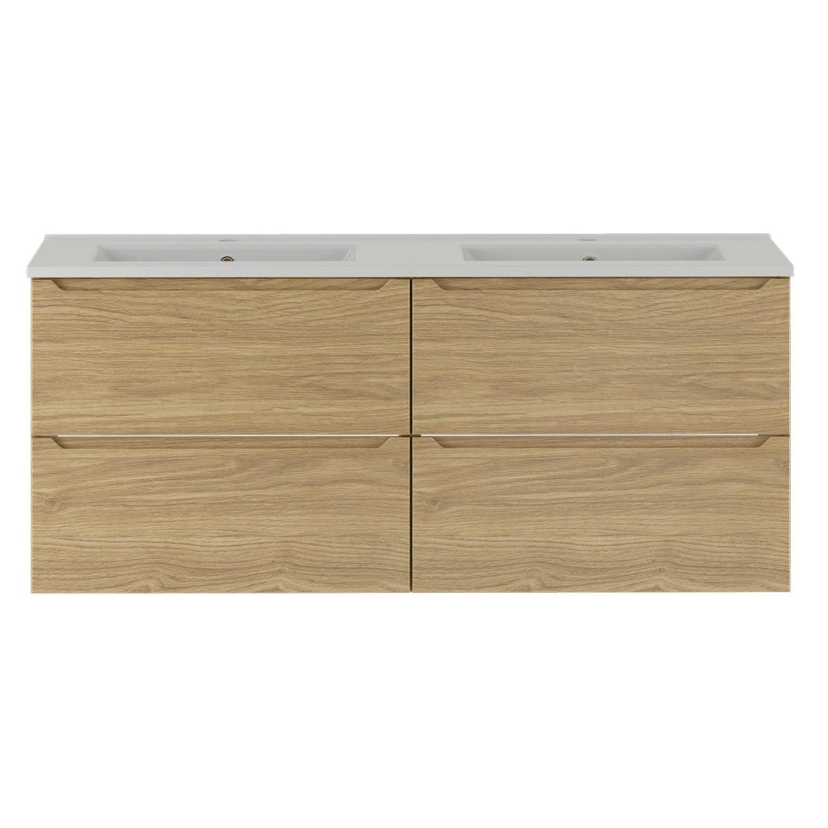 DOPPELWASCHTISCH 120cm Viggo Holz - Braun, Holzwerkstoff (120/50/45.8cm) - Petits-meubles