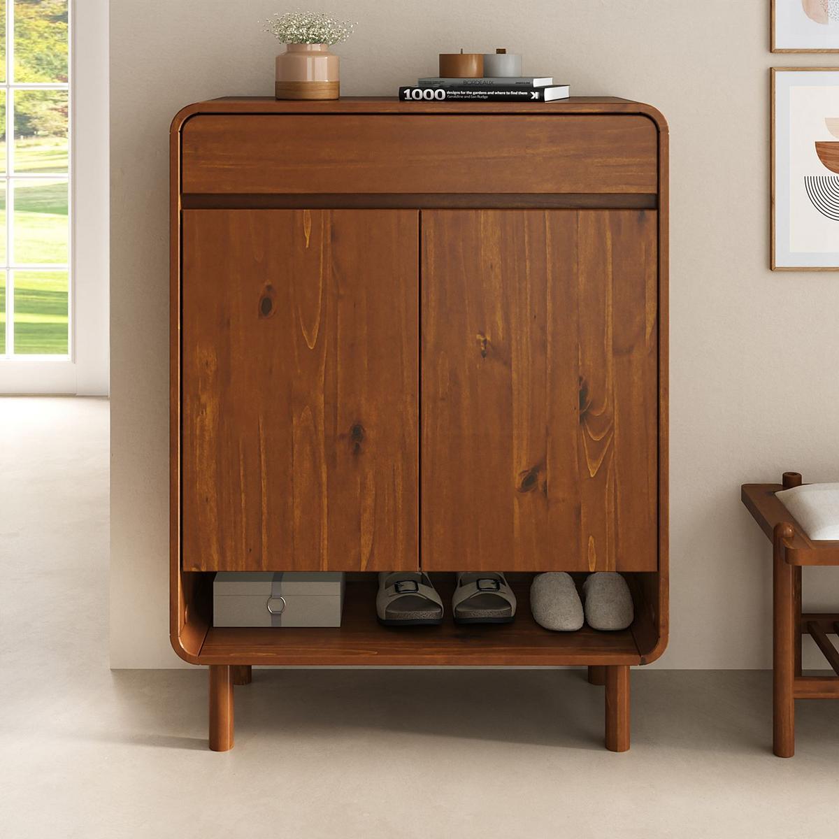 SCHUHSCHRANK JUAN Kastanie - Kastanienfarben, Holz (79/104/37cm) - IDIMEX