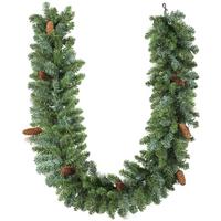 1,8 m künstliche Weihnachtsgirlande Blumendekoration mit Spitzen Tannenzapfen - Grün, Kunststoff (180cm) - HOMCOM