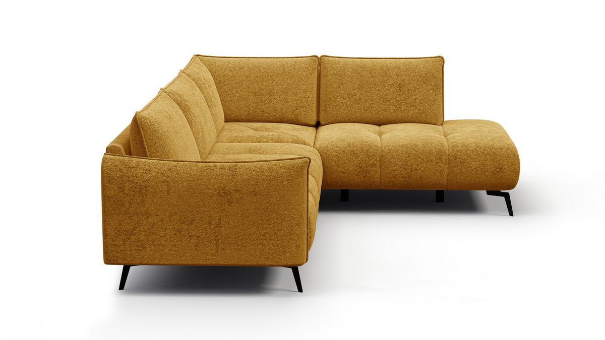 ECKSOFA AERA 5-Sitzer rechts, gelb - Gelb/Schwarz, Holz/Textil (268/206cm) - Wozimo