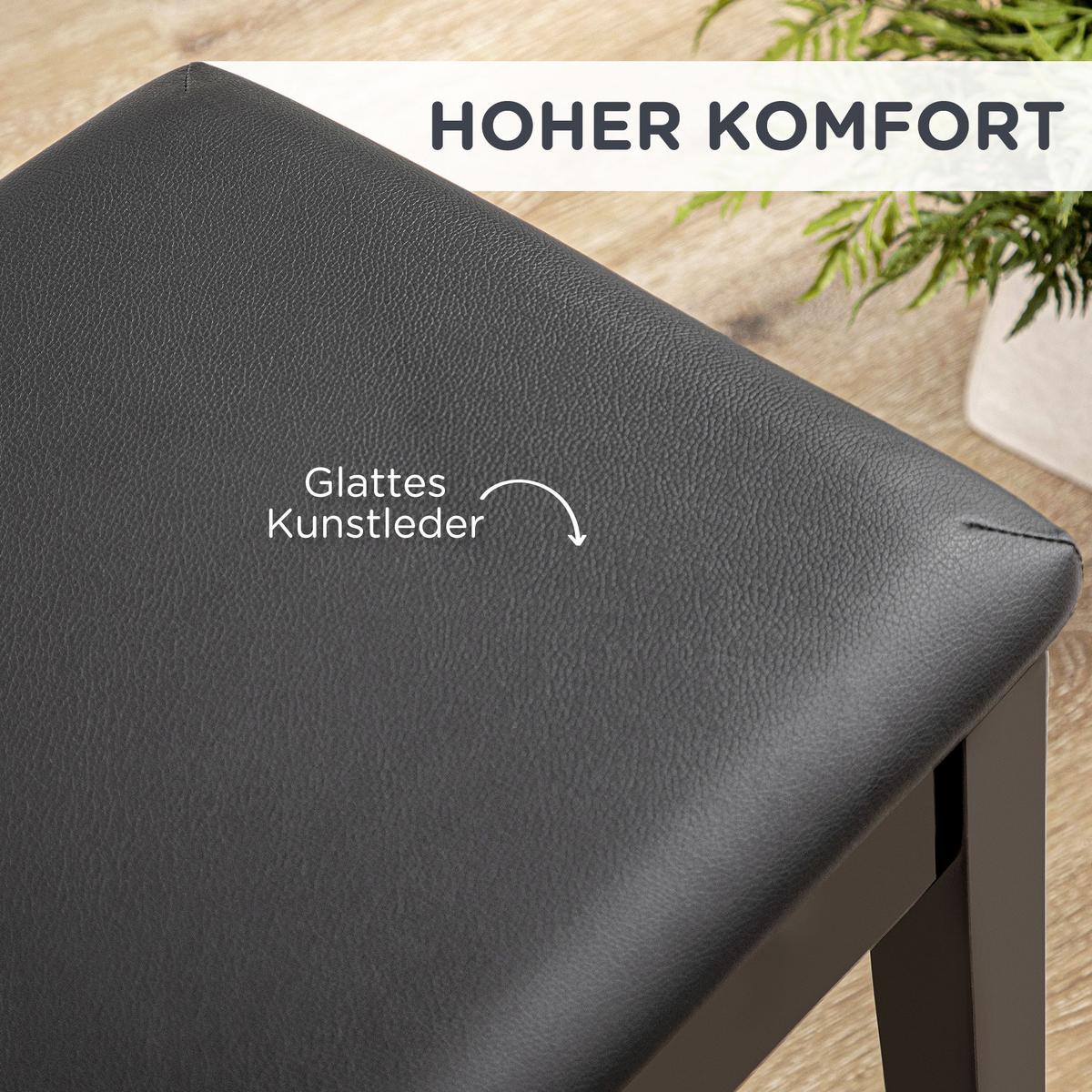 KLAVIERBANK Klavierhocker mit versteckten Stauraum, bis 150 KG Belastbar Schwarz - Schwarz, Holz (35/49/75cm) - HOMCOM