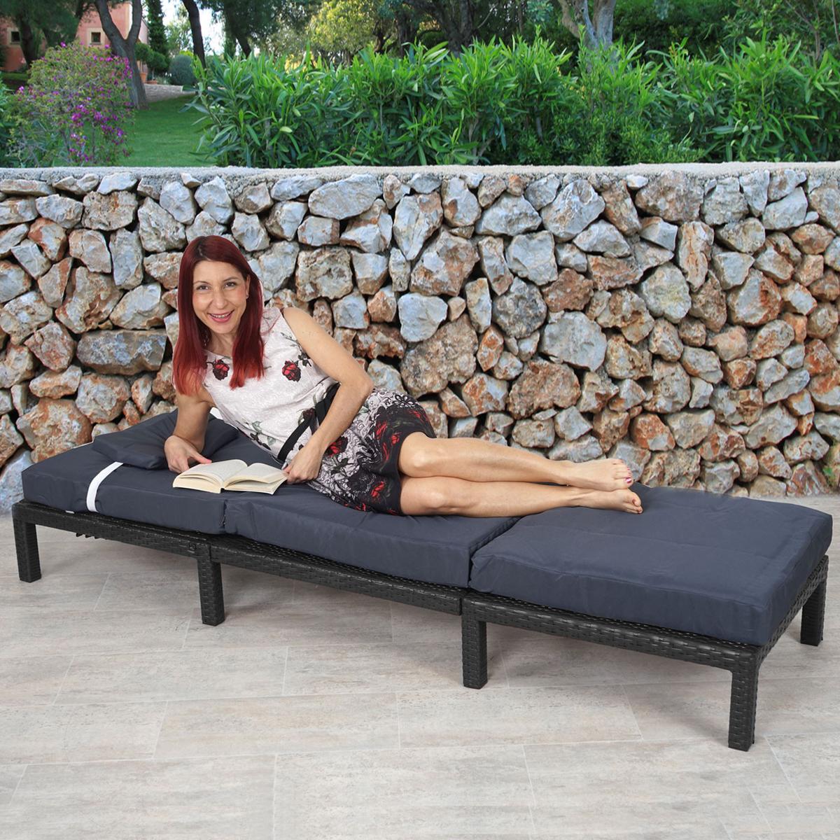 SONNENLIEGE Anthrazit, Grau - Anthrazit/Grau, Kunststoff (60/71/198cm) - MCW