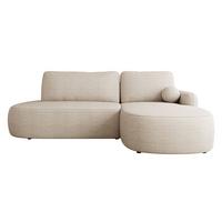 ECKSOFA Loridu O, Seite: Rechts - Sandfarben/Schwarz, Holz/Kunststoff (274/174cm) - MIRJAN24
