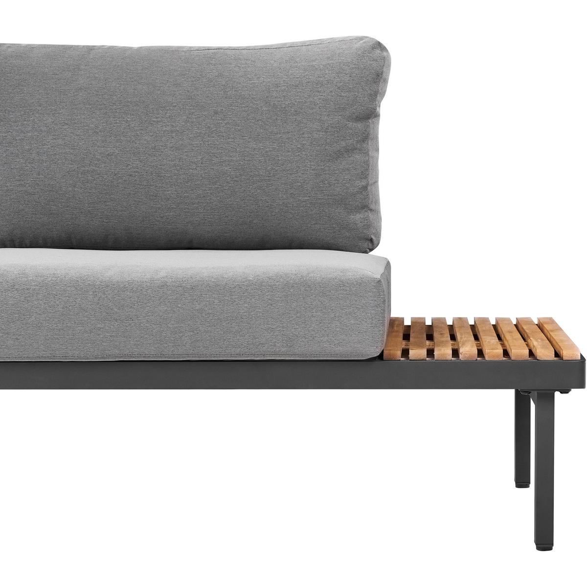 GARTENSOFA 2-Sitzer Akazienholz Dunkelgrau Fivizzano - Dunkelgrau/Braun, Holz (195/78/73cm) - Beliani