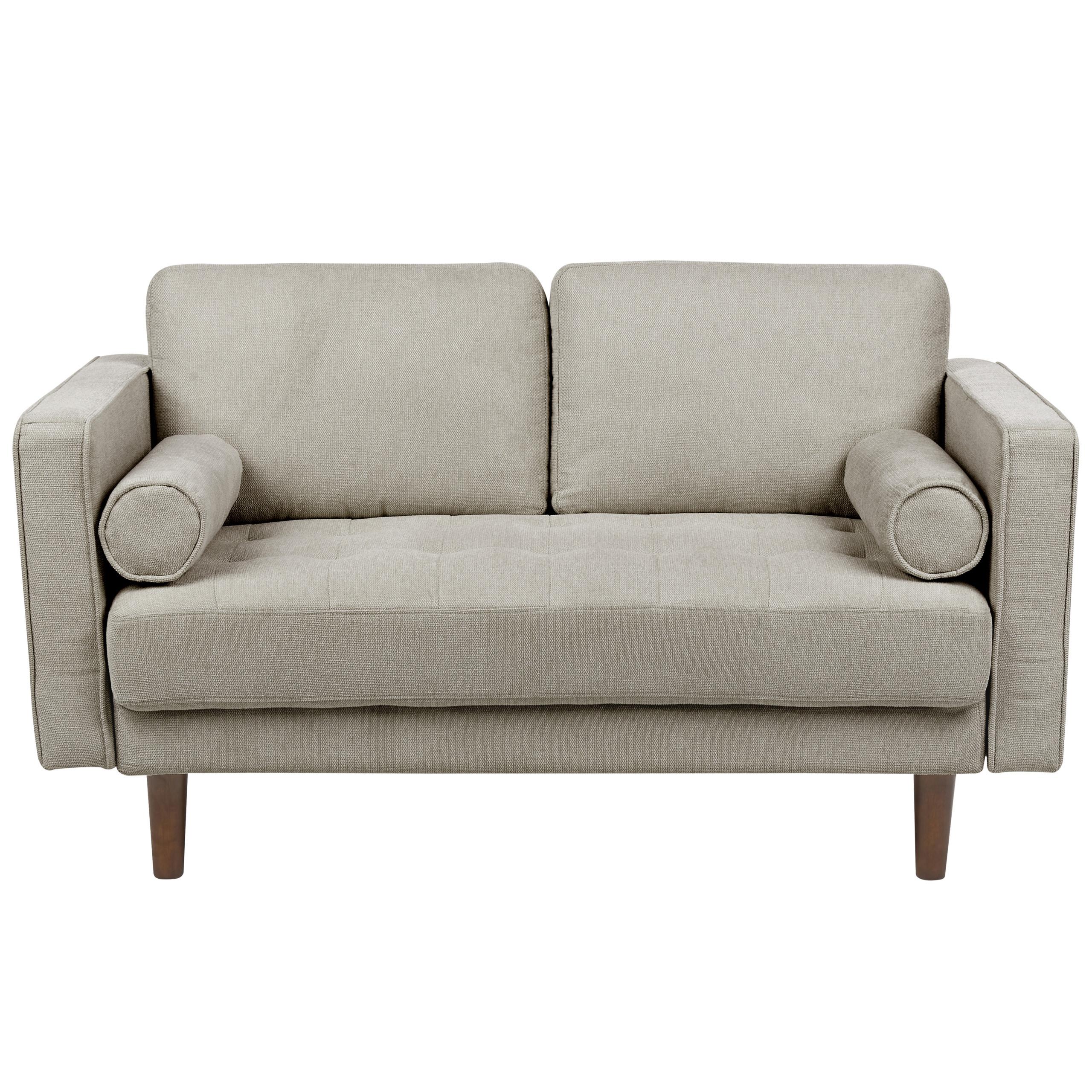 2-SITZER-SOFA taupe Nurmo - Dunkelbraun/Braun, Textil (140/78/74cm) - Beliani