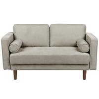 2-SITZER-SOFA taupe Nurmo - Dunkelbraun/Braun, Textil (140/78/74cm) - Beliani