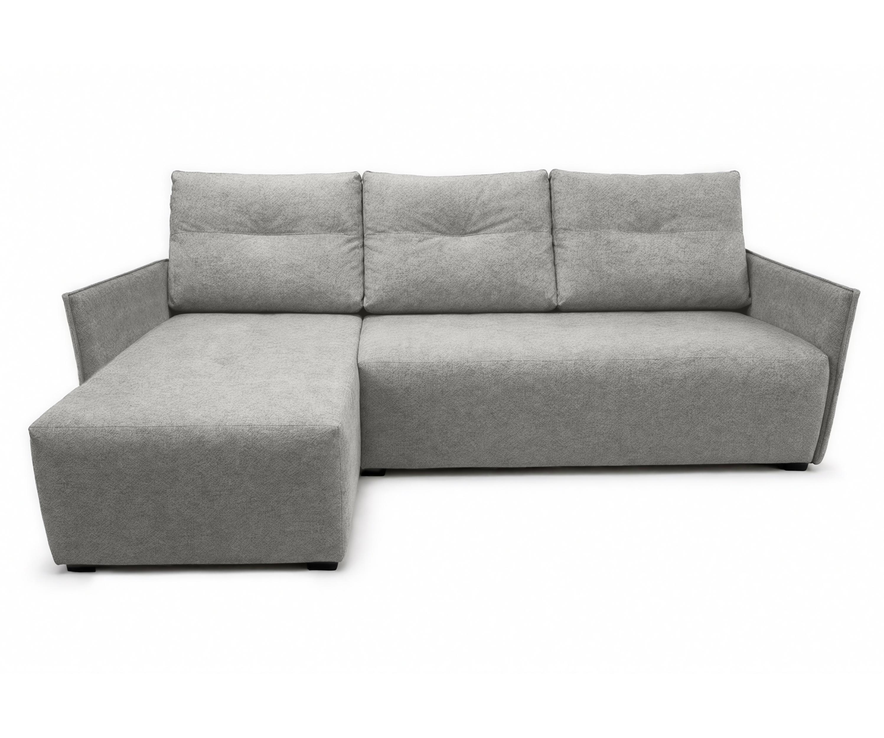ECKSOFA L Form Damascus Hellgrau 212/143/88 cm Links mit Schlaffunktion - Hellgrau/Schwarz, Kunststoff/Textil (143/212cm) - AX Living
