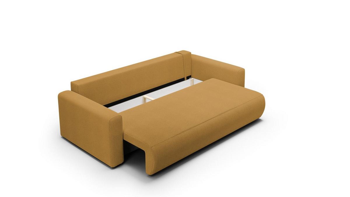 SOFA Schlafsofa Chaira - Currygelb, Holzwerkstoff/Textil (238/85/103cm) - Fun Möbel